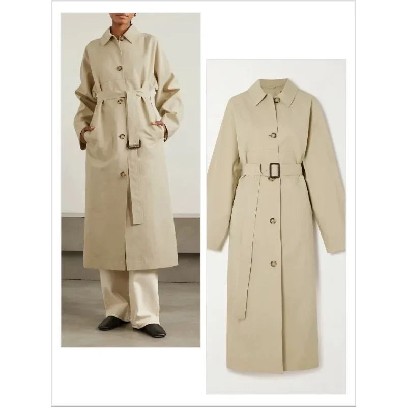 LUXURY TT@ Trench Coat Women's 2024 Spring and Winter New Style High-end Single Breasted Waistband Long Jacket