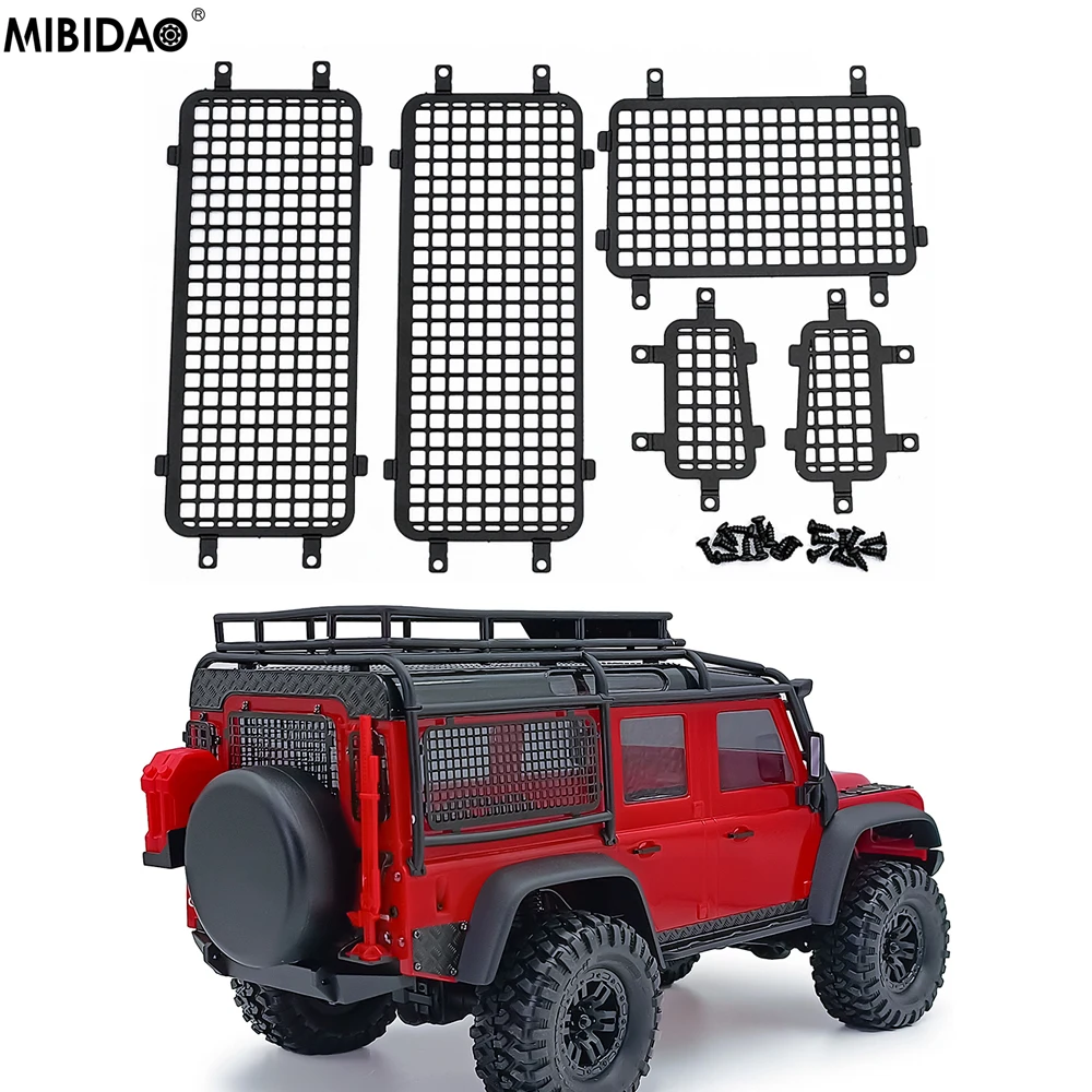 Mibidao Rc Car Metal Side & Rear Window Mesh Rete Protettiva Per 1/18 Trx-4M Bronco Defender Car Shell Parti Della Decorazione Del Corpo