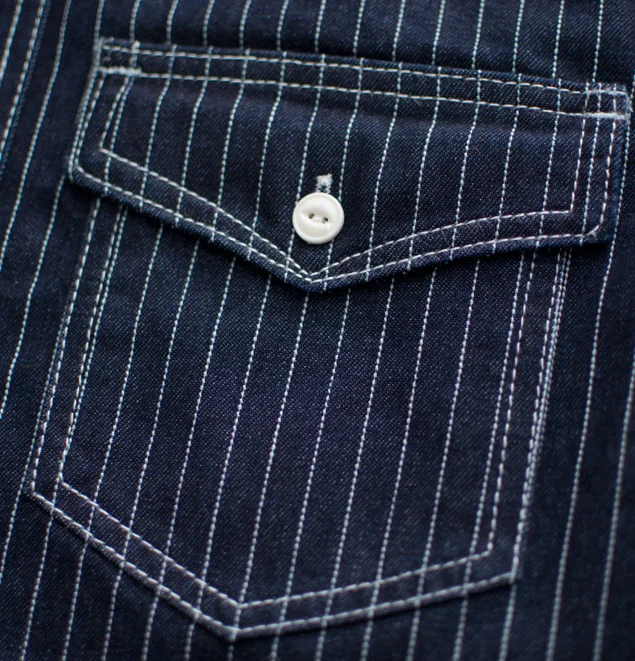 Denim Shirt 12.5oz Heavyweight American Vintage Casual Amekaji indigo Cotton Workwear Tops For Men Youth Male