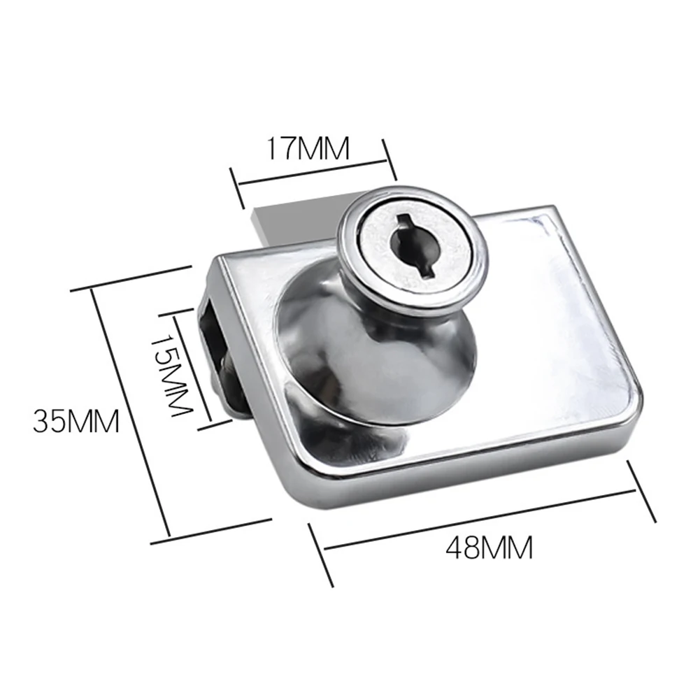 Single Double Open Glass Lock Zinc Alloy Showcase Cabinet Door Cylinder Sliding Glass Push Door Locks For Furniture Hardware cabinet door lock