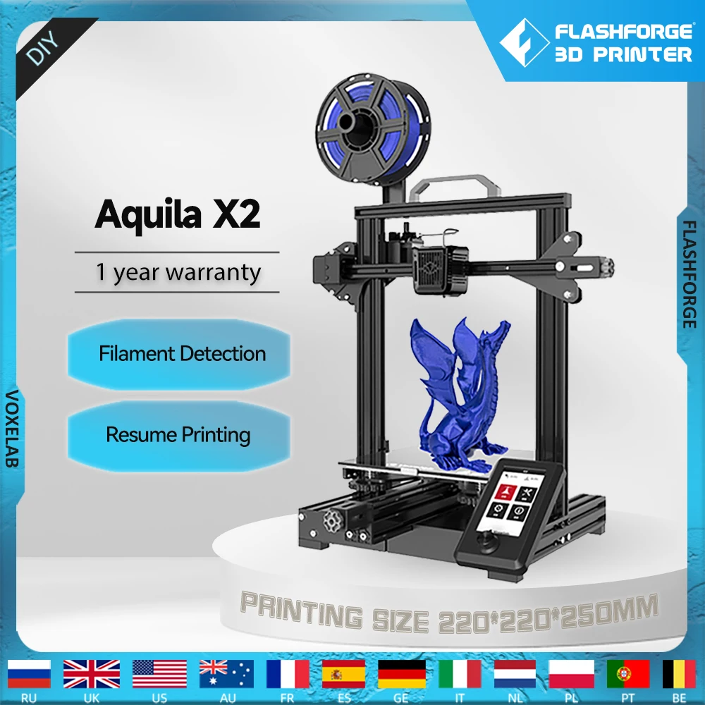 Voxelab Aquila X2 3d Printer Kit High Precision Filament Detect Heating