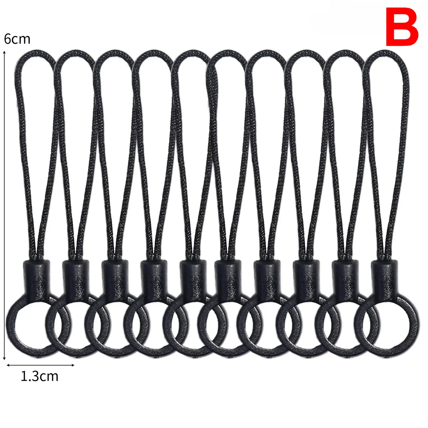 Nylon Lanyard Phone Ring Strap with Finger Grip and Charm Cord