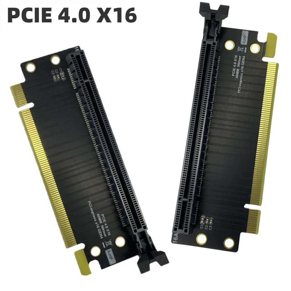 

JHH New PCIE 4.0 X16 Riser Card 90 Degree Turn Angled PCB Board PCI Express 16x Graphics Video Card GPU Expansion Gen4 Connector