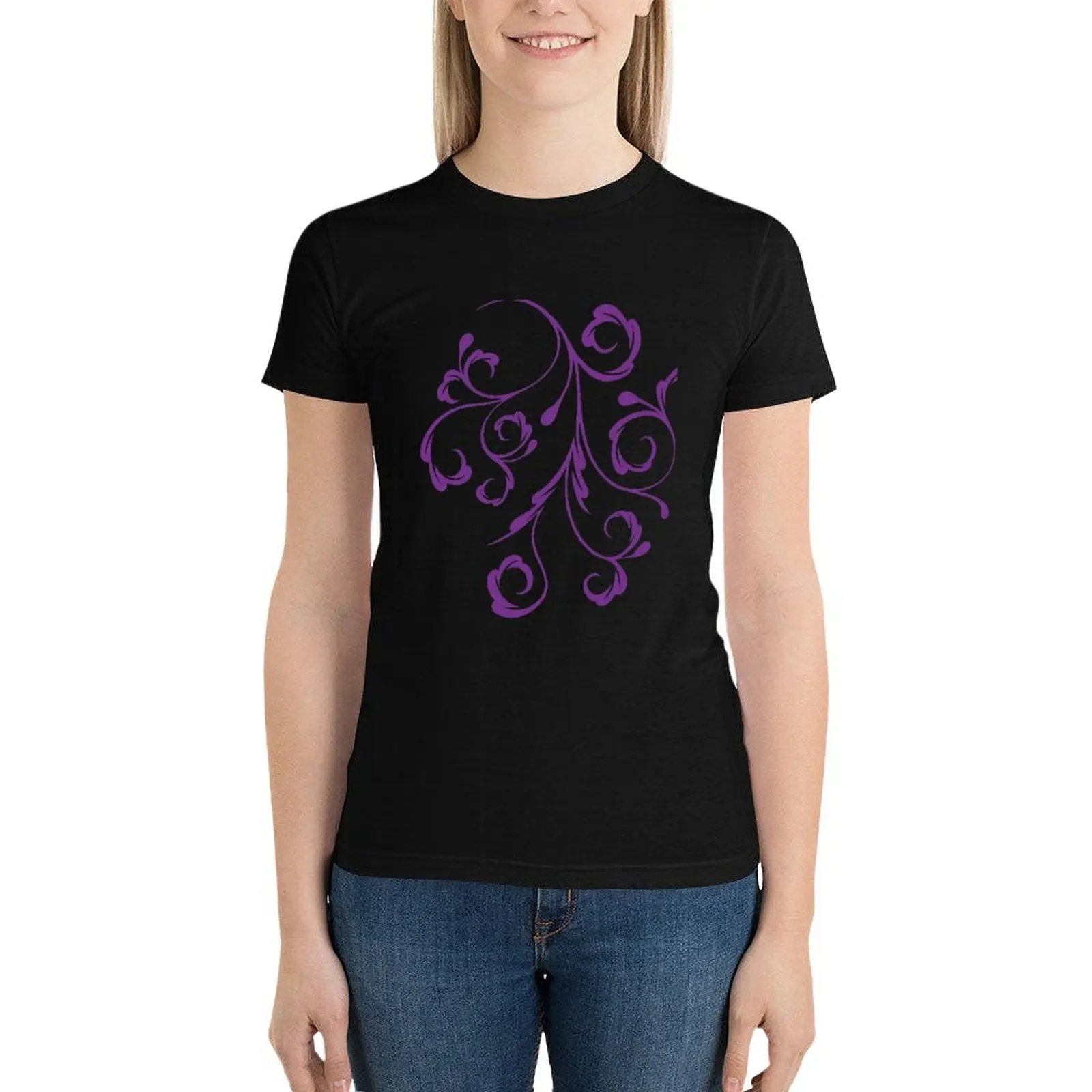 

Purple Swirl T-Shirt tops lady clothes cute t-shirts for Women