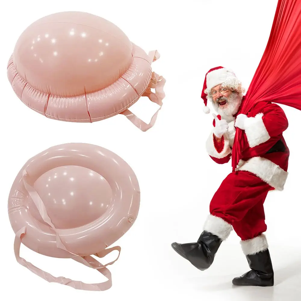 High Quality Xmas Decor DIY Fake Pregnant Belly Inflatable Santa Claus Props Christmas Fake Belly Inflatable Hunchback 3
