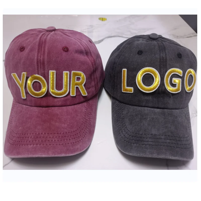 Letter Baseball Caps 1pcs Denim Embroidered Unisex Four Seasons Cotton Washed Cloth Durable Adjustable