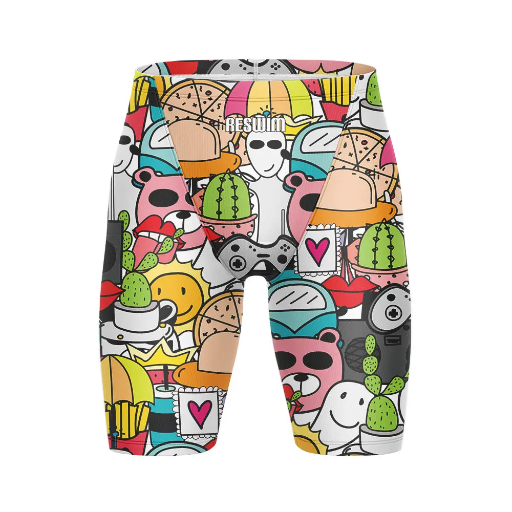 Men's Performance Jammers Swimsuit Swimming Trunks Athletic Training Swimwear UV Protection Contest Sports Rash Guard Pants