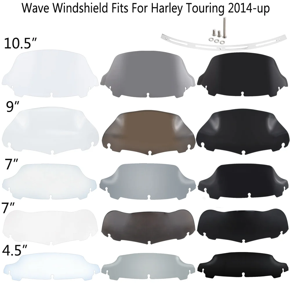 Motorrad 4,5 "7" 9 "10,5" Windschutzscheibe Verkleidung Windschutzscheibe Abdeckung Für Harley Touring Electra Glide Street Glide FLHX FLHT 2014-20 – Detail 19