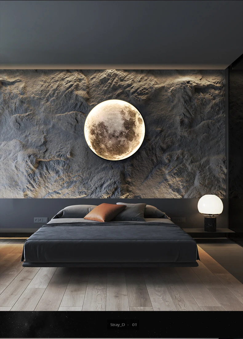 Modern LED Moon Wall Lamp Bedroom Minimalist Indoor Fancy Lighting Interior Wall Light for Home Living Room Decorative Luminaire bedside wall lamps