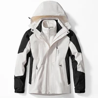 Men's Women's Waterproof Winter 3in1 Detach Camp Fish Hike Trekking Climb Ski Jackets Breathable Oversized 5XL Male Girl Coat 1