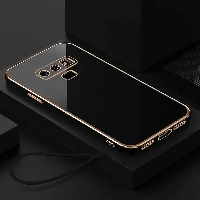 Luxury Square Plating Shockproof Silicone Phone Case - Premium Back Cover