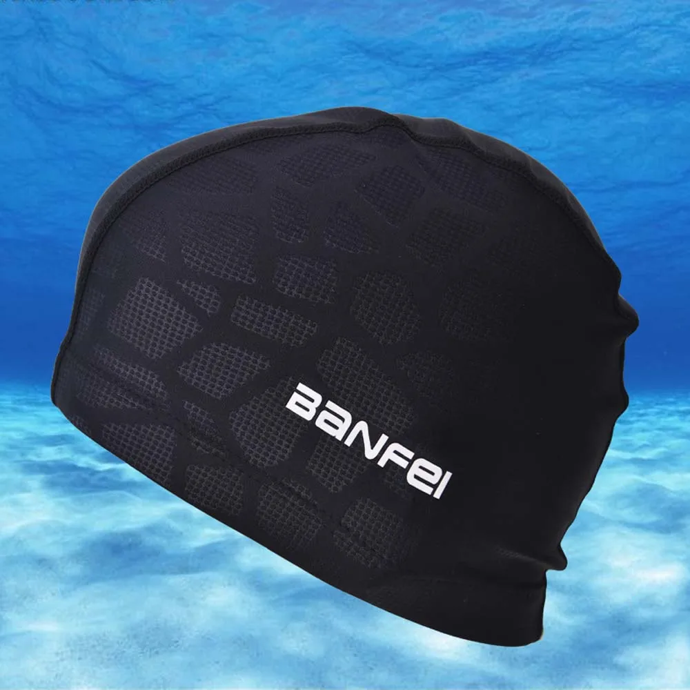 

Men&Women Comfortable Large Waterproof Bathing Fabric Sports Turban Hat Swimming Caps Ear Protect Diving Hat Swim Pool Hat