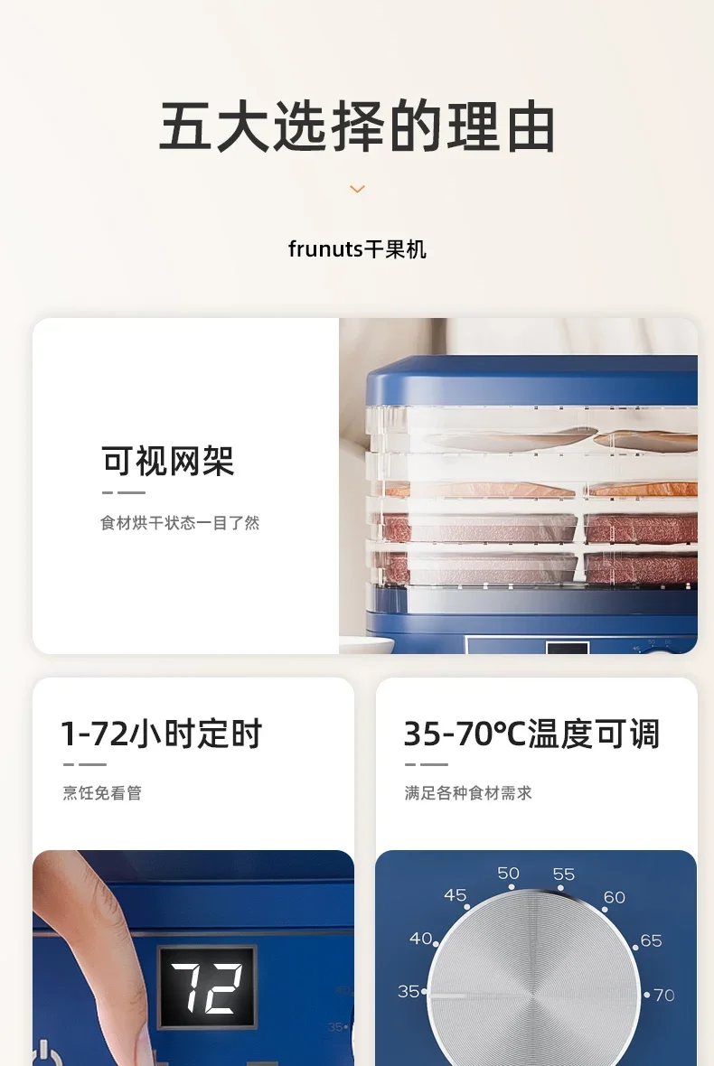 Description Picture 2 of itemDried fruit machine food dryer fruit and vegetable pet meat food dryer small household dehydrator fruit dryer