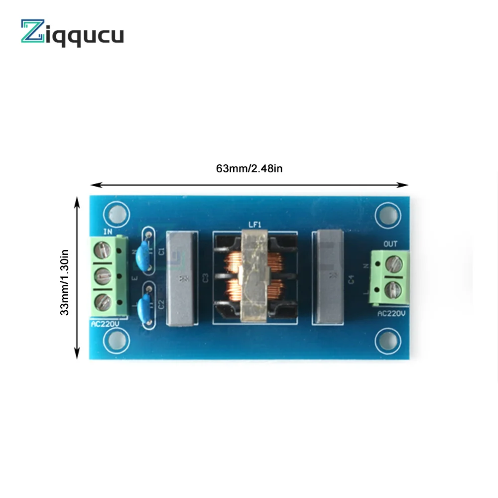 220V EMI Filter Sound Booster Filter Socket 2A EMI Module Power Board Sound Lift Sharp Socket Power power filter module