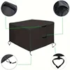 1pcs square gas fire pot cover suitable for most fire pit tables, waterproof heavy duty patio propane fire table cover 3
