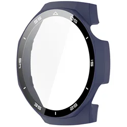Enhanced Protection Case with Tempered Glass Screen and Hard PC Bumper for Huawei GT5 46MM (Blue)