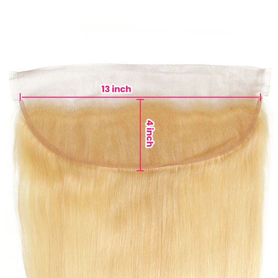 Honey Blonde 613 13x4 Transparent Lace Frontal Only Straight Lace Front Pre Plucked With Baby Hair Brazilian Human Hair 130%