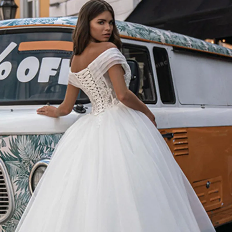 Princesa Com Decote Em V Laço Vestido De Noiva Vestido De Baile 2022 Fora  Do Ombro Vestido De Noiva Rendas Até Atrás Plissados Robe De Mariée Feito  Sob Encomenda - Vestidos De Casamento - AliExpress