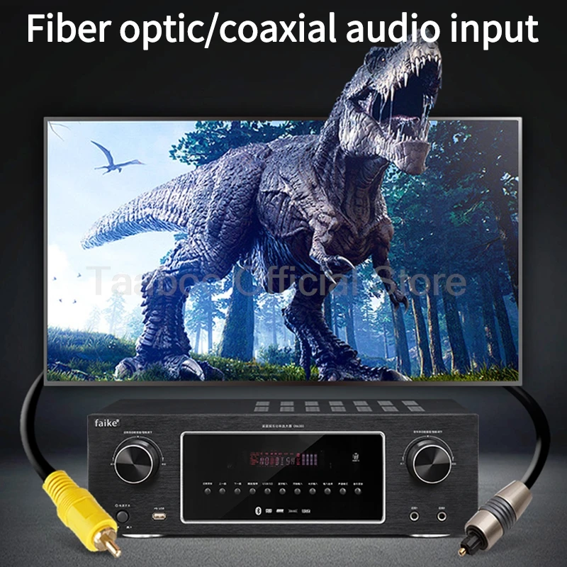 Power Amplifier Bookshelf HiFi Fever Surround Audio Amp USB Bluetooth 5.0 Home Theater High Power Amplifier with Remote Control