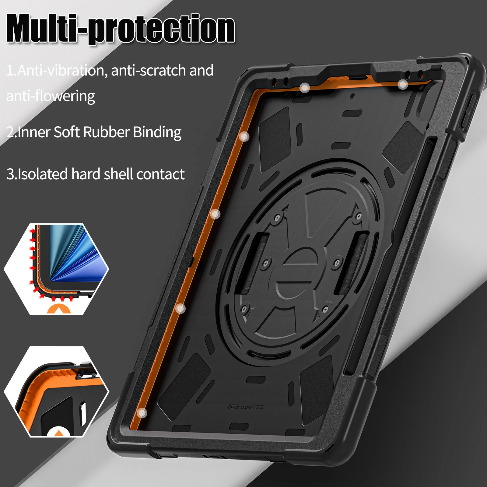 Enhanced Tablet Cover with Hand and Shoulder Armor Case