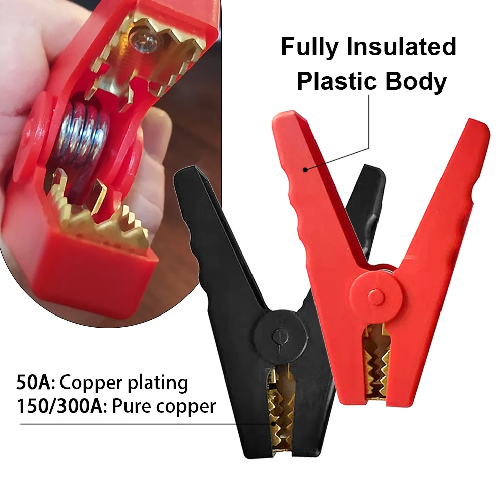 Description Picture 4 of item500A Crocodile Car Caravan Van Battery Alligator Clips Electrical Battery Clamp Test Connector for Jumper Cables Boost