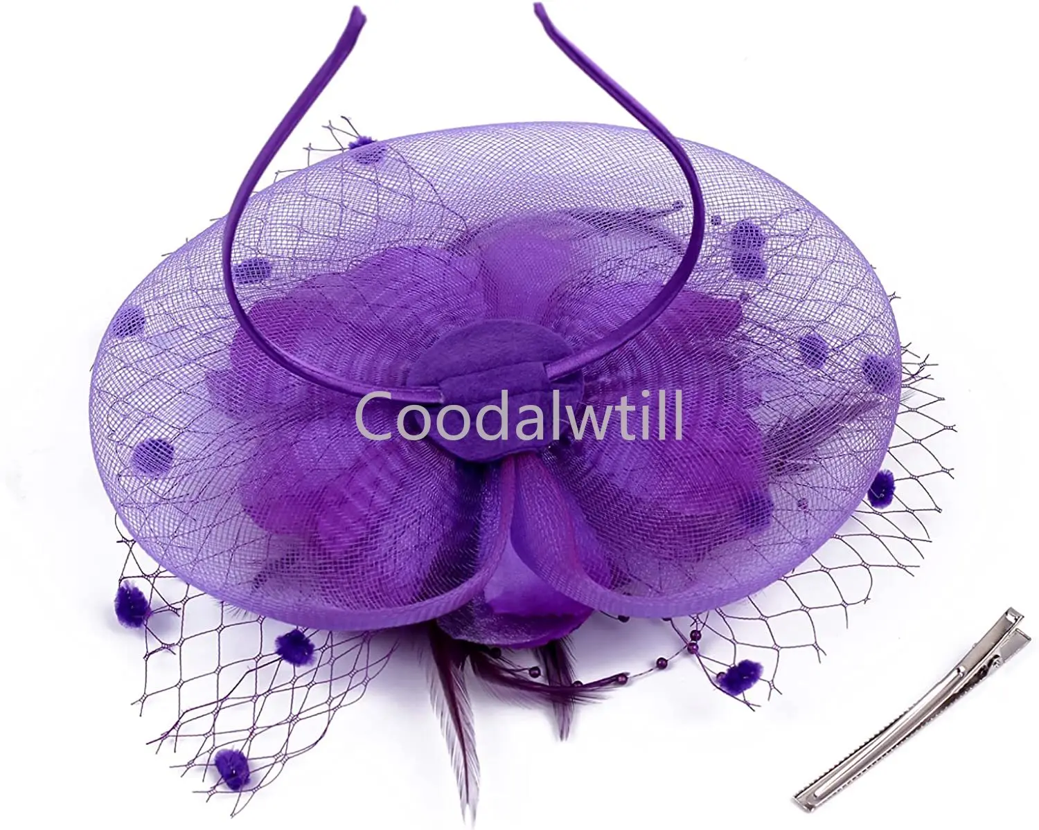 Lady Fancy Fascinators Hats for Womens Mesh Wedding Headwear Veil Flower Cocktail Tea Party Church Derby Hat Chapeu Feminino