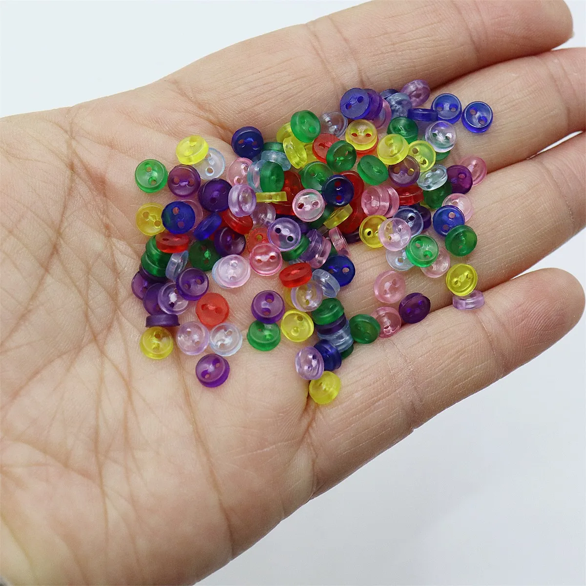 100pcs 5mm Mini Transparent Doll Buttons For Dolls & Soft Toys Clothes - Clear Colour Dollhouse DIY Crafts 2