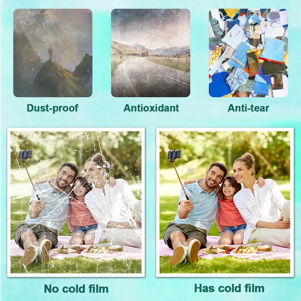 Lamination film 50 Sheets Adhesive Cold Lamination Film Plastic Hot Stamping On Photo Laminating Film Protecting Photos and Specimen Making
