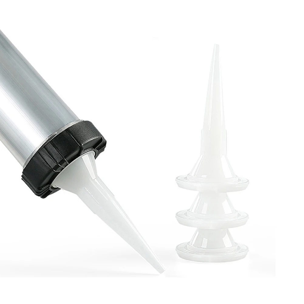 10pcs Caulking Nozzle Structural Glue Nozzle Universal Glue Tip Mouth Sealant Silicone Caulking Tips Replacement Parts Plastic caulking gun nozzles caulking nozzle
