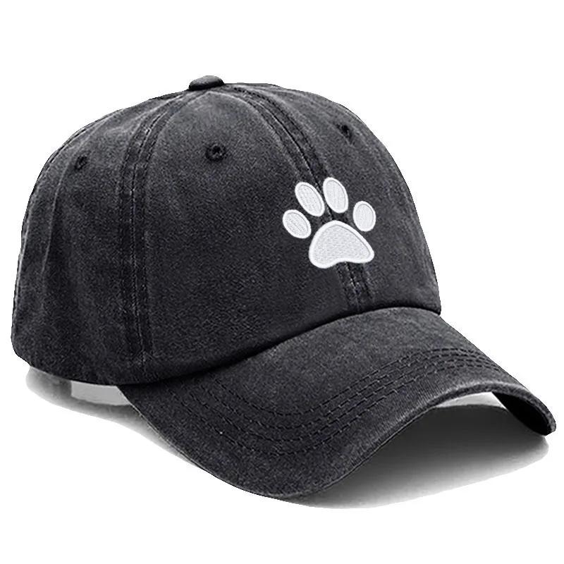 Dog Paw Vintage Washed Cotton High Quality Embroidery Dad Hat  For Men Women Baseball Cap golf caps Snapback Cap Dropshipping 3