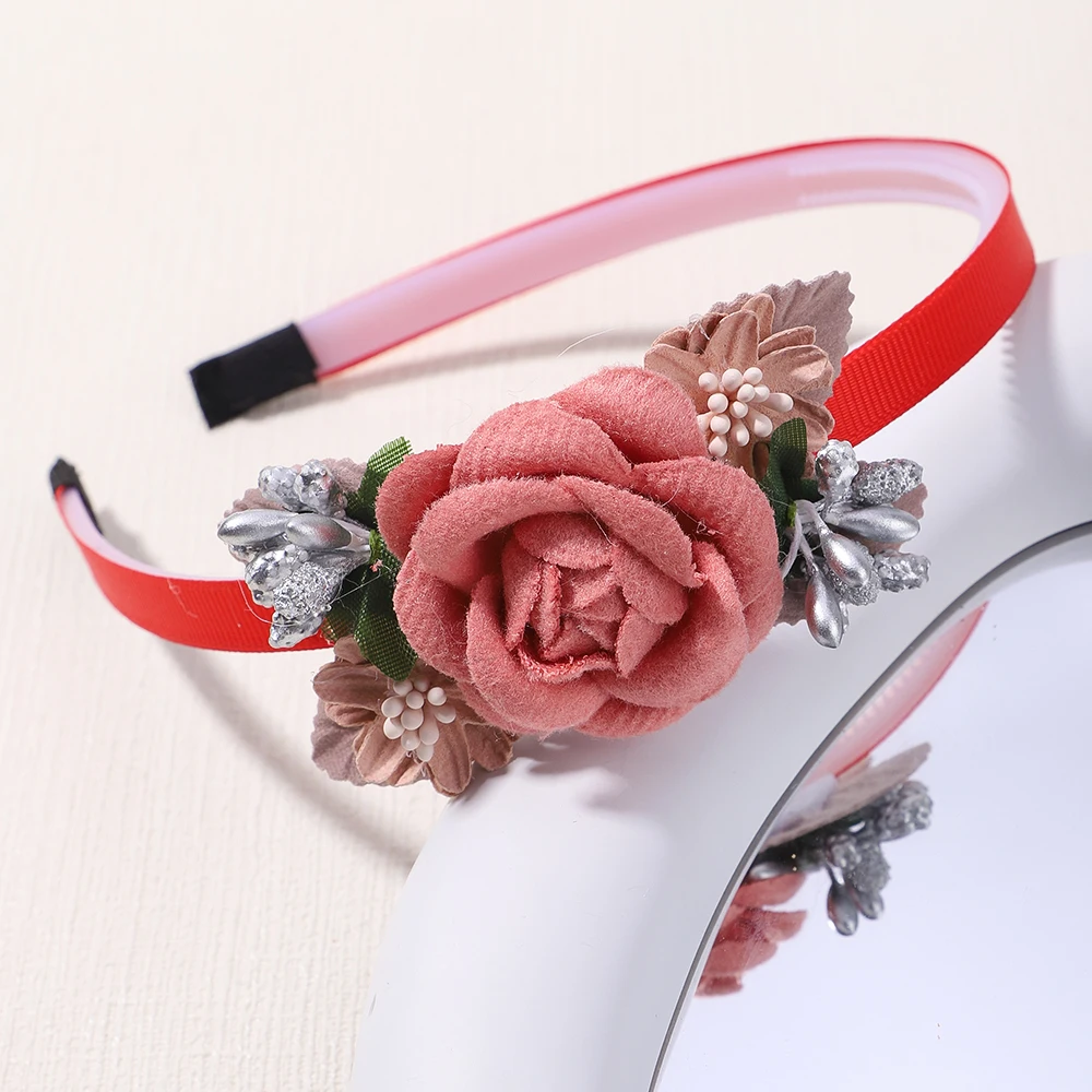 Hair Accessories Handmade Head Flower Girls Headbands Pearl Feather