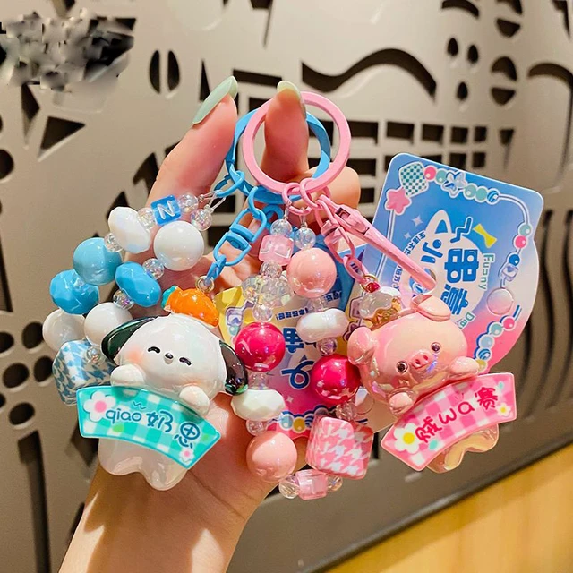 Lovely Ice Cream Cake Bunny Charm Keychain Accessories Cute Creative Key  Ring Pendant For Women Girl Bag Car Key Chains - Key Chains - AliExpress