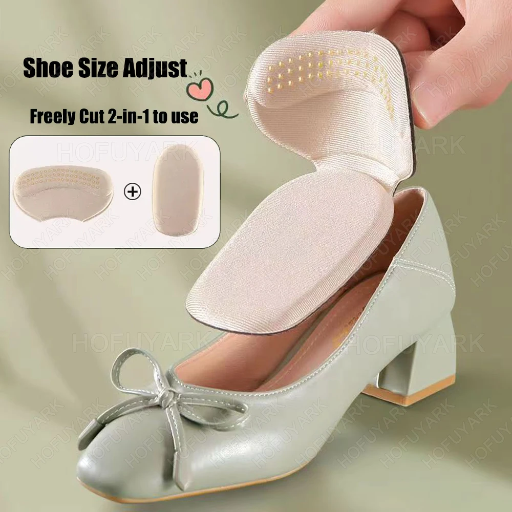 Heel Pads for Shoes Too Big Adjust Size Sponge Heel Protector Stickers High Heels Pain Relief Inserts Foot Insoles Women 6pcs shoe insoles