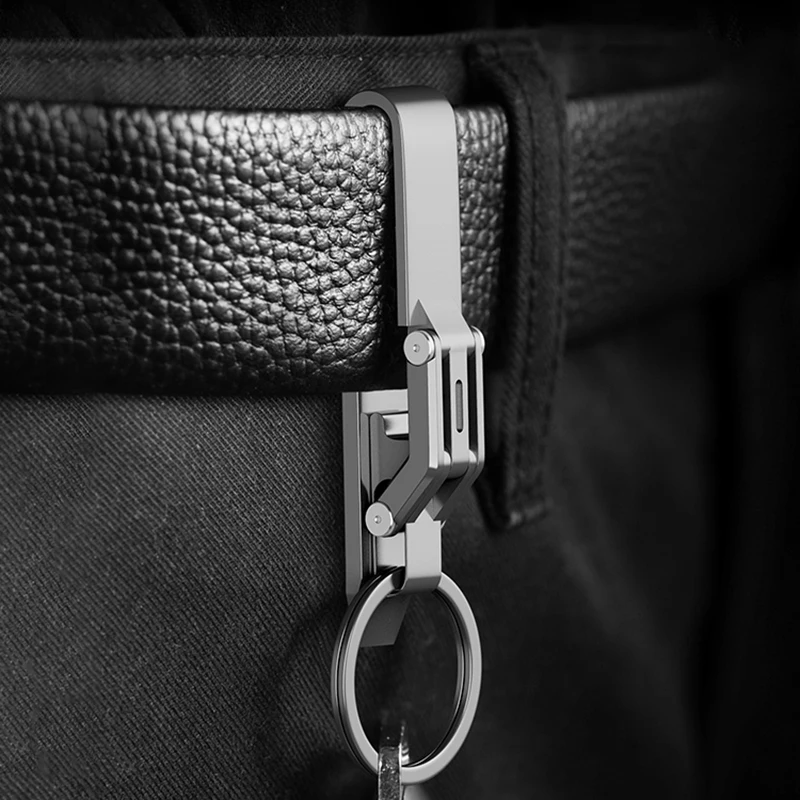 High-End Titanium Alloy Multifunctional Keychain Luxury Men Waist Hanging Car Key Chain Key Ring Father Day Gifts