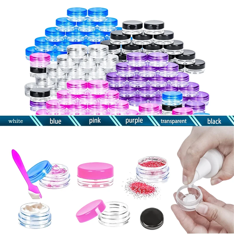 

30Pcs 2g/3g/5g/10g/15g/20g Empty Mini Clear Round Plastic Cosmetic Sample Jars w/ Lids Portable Travel Creams Jar Containers