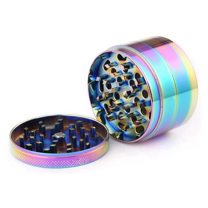 

2X Efficient Grinding Zinc Alloy Grinder,2 Inch Grinders - 4 Layer Rainbow Grinder