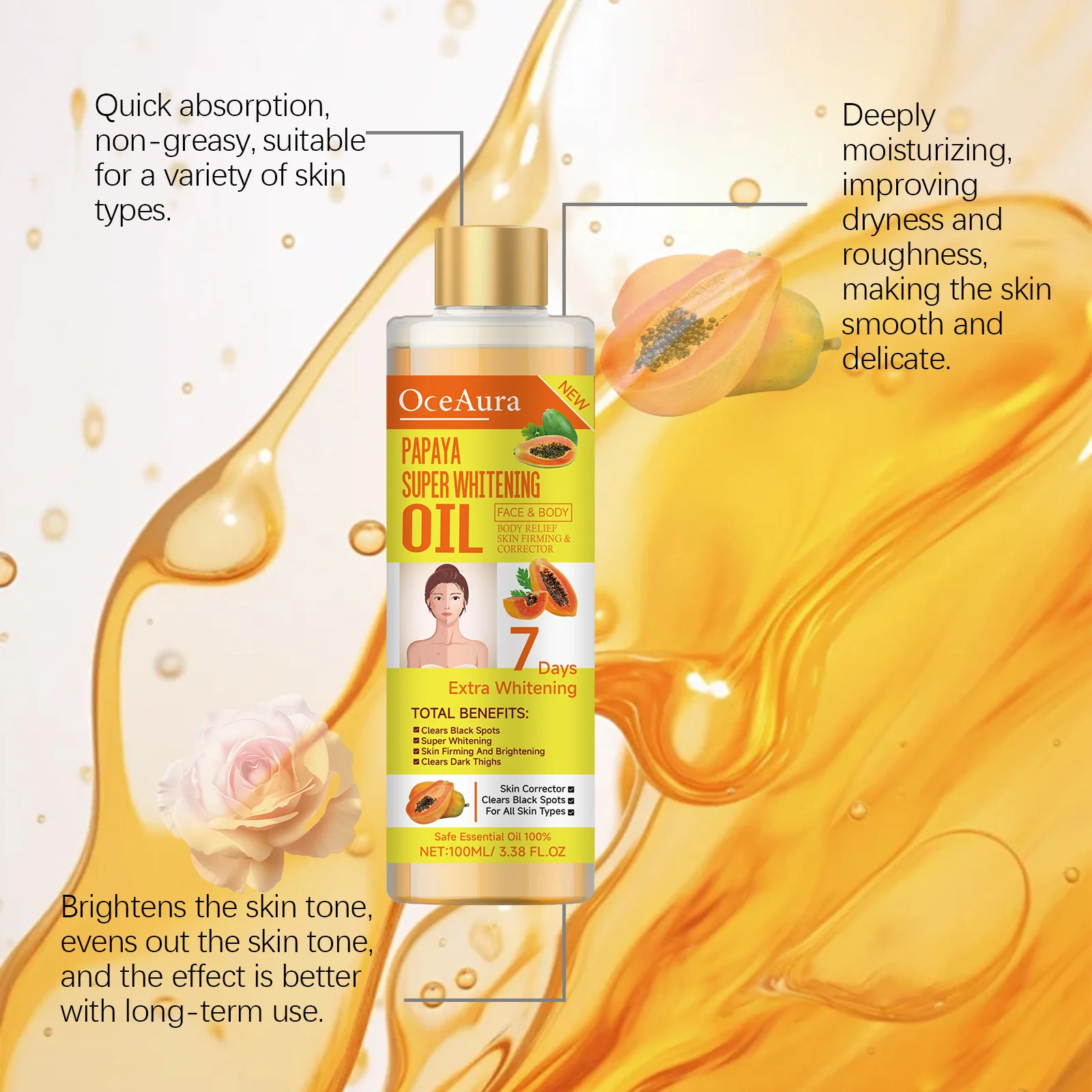 Papaya Brightening Body Oil 6