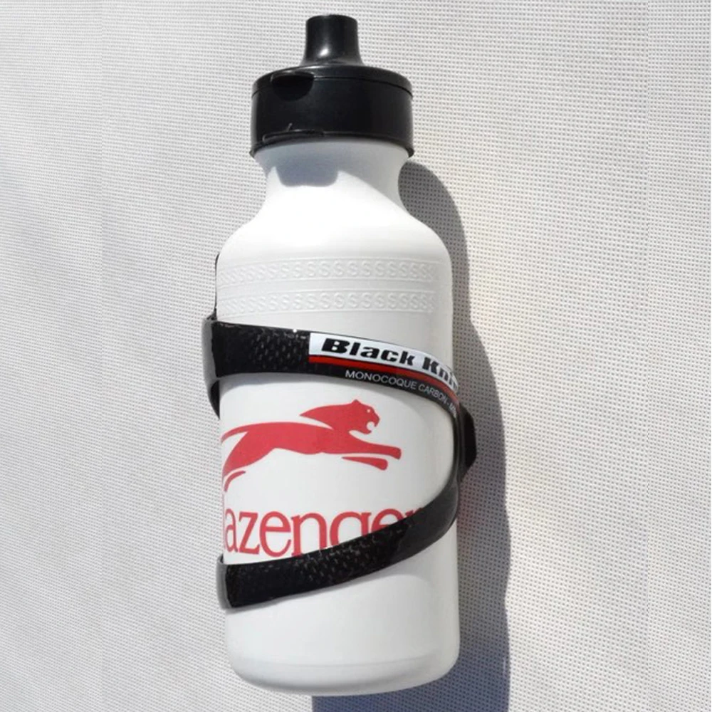 Black Knight Full Carbon Fiber Road Bike Bicycle Water Bottle Cage, Mountain MTB Cycling Side Pull Bottle Cages Holder