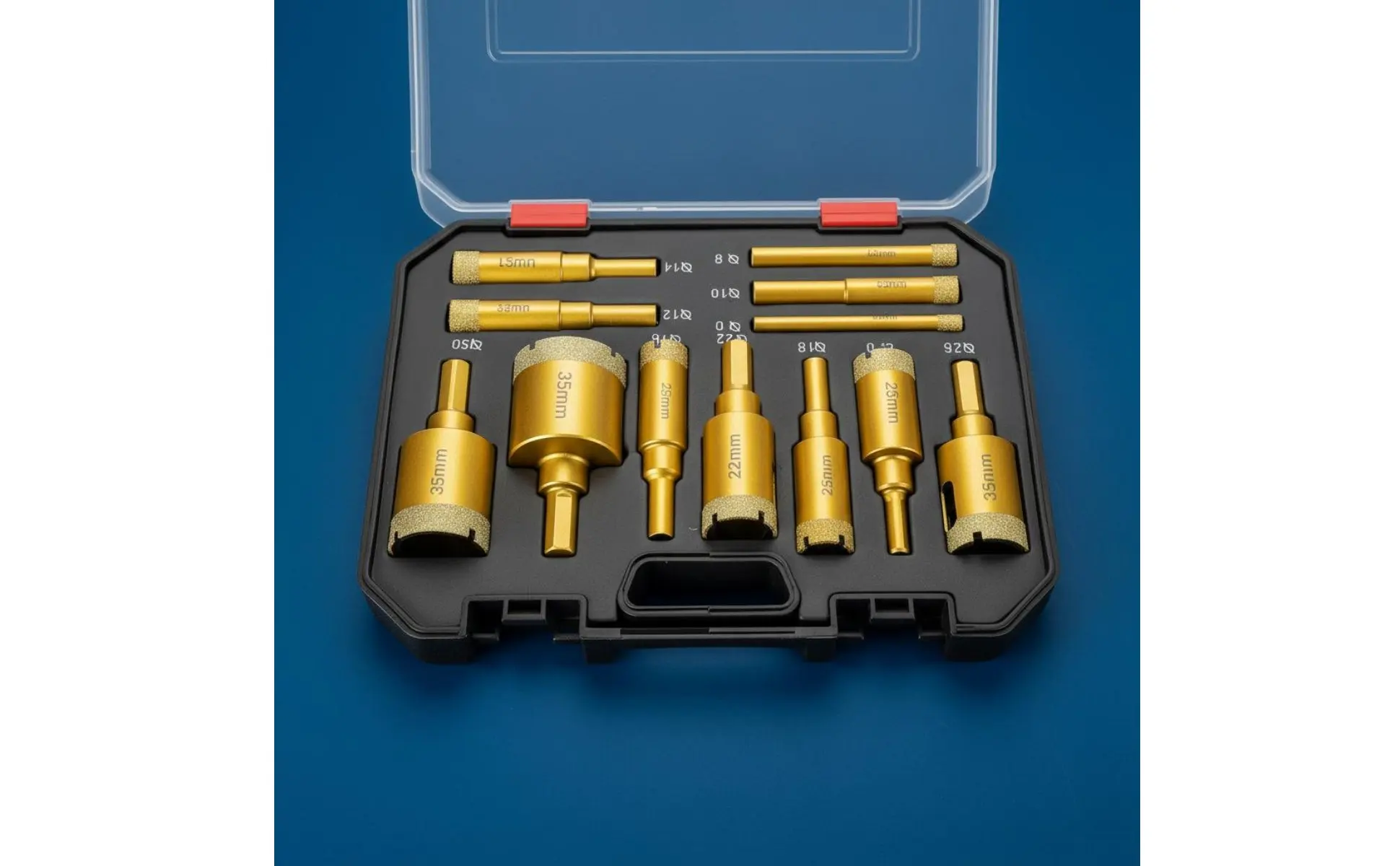 12 Pieces Brazed Crystal Drilling Drill Piece Set Storage Case Included Crystal Drilling Drill Piece Kit Marble Stone Hole