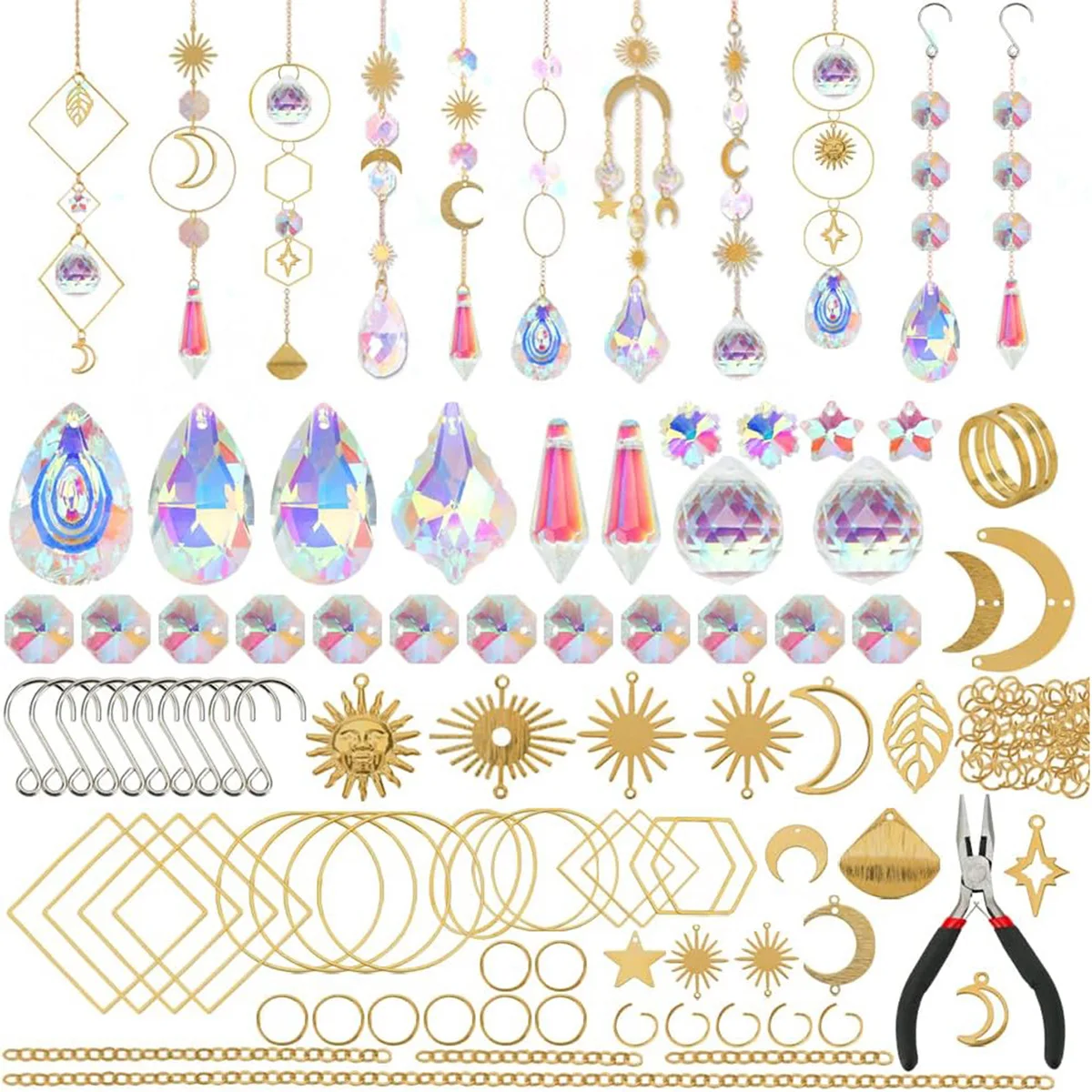 DIY Suncatcher Craft Kit - 200 Piece Set for Home Decor & Window Art