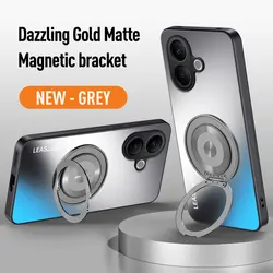 Magnetic Holder Matte Skin - Feel Hard Back Case with Lens Protection and Bumper for Vivo V70 Lite (GRAY)