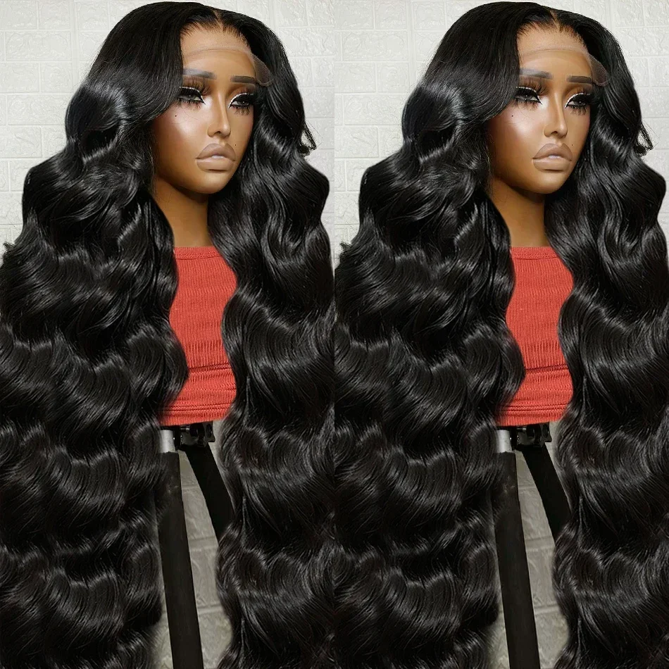 

4x4 Hd Body Wave Frontal Wigs 13x4 Transparent Lace Human Hair Wigs 180% Density Pre Plucked With Baby Hair Soft For Black Women