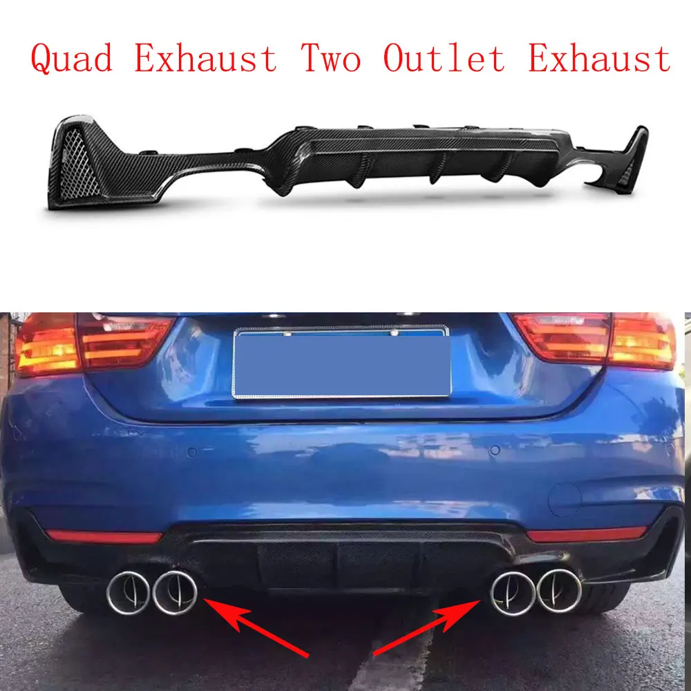Rear Bumper Diffuser For BMW F32 F33 435i – M Tech Quad Outlet 2014-2020