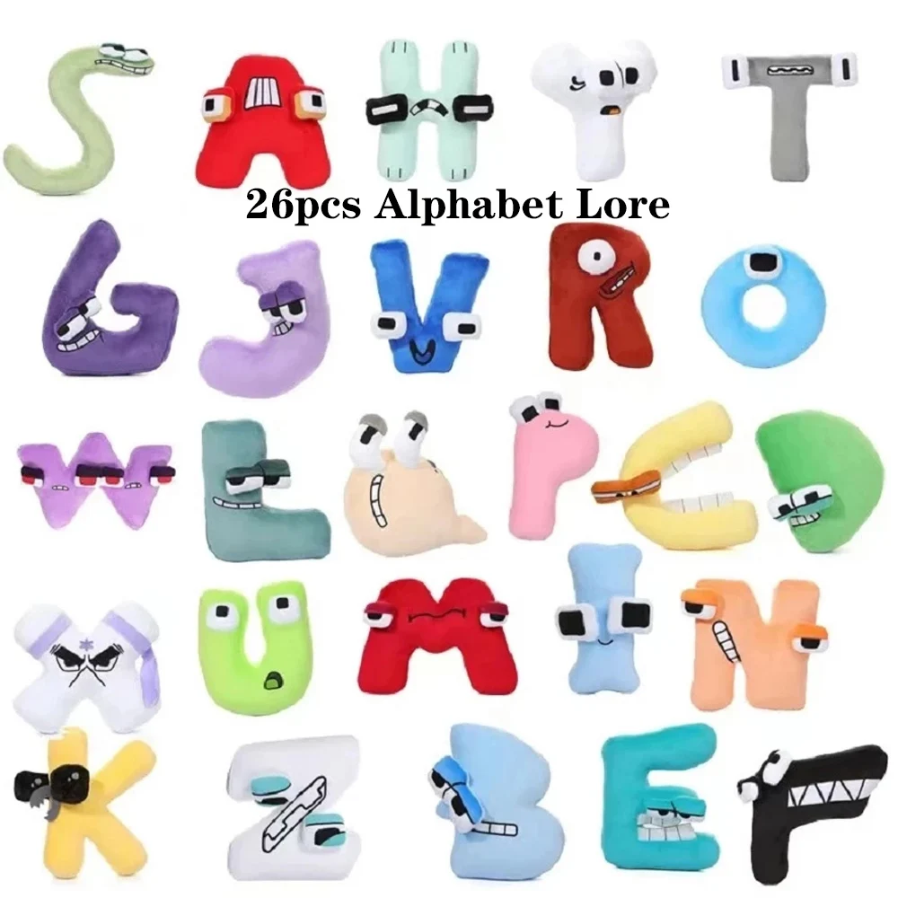 

A-Z alphabet lore Plush English Letter Stuffed Animal Plushie Doll Toys Gift For Kids Children Educational Christmas Gifts