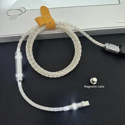 Premium Magnetic Switch 8 - Strand Braided Keyboard Cable (Silver 1.3m)