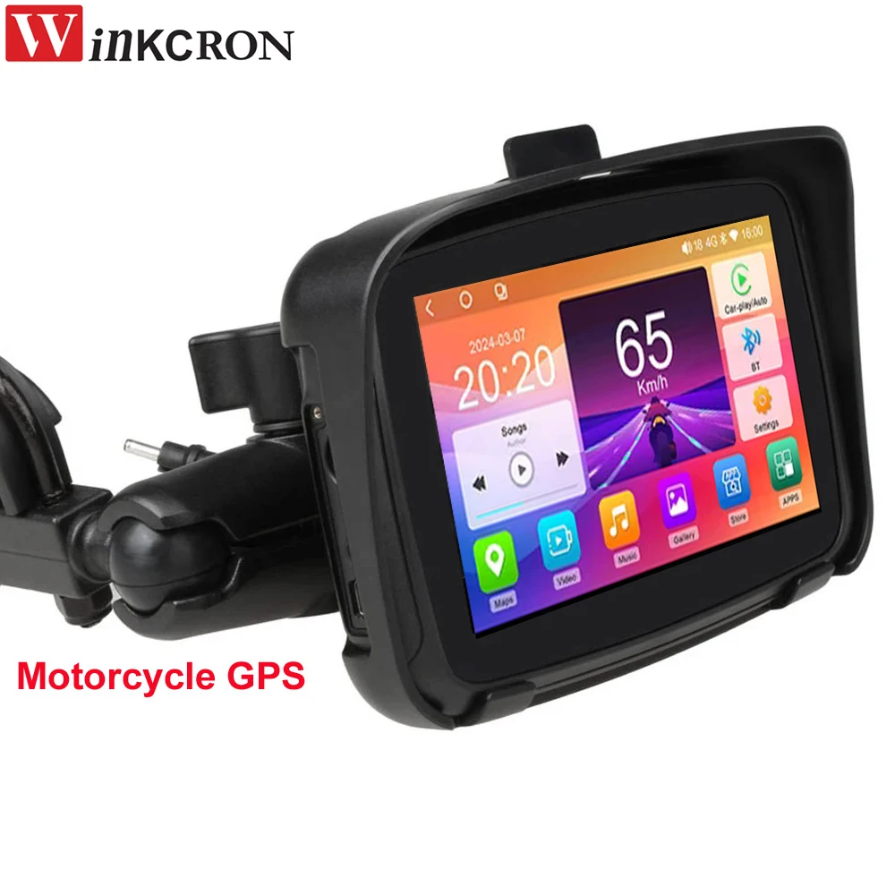 5인치 오토바이 자동차 GPS 무선 애플 카플레이 안드로이드 오토 차량용 GPS 내비게이션 IPX7 방수 블루투스 구글 맵
