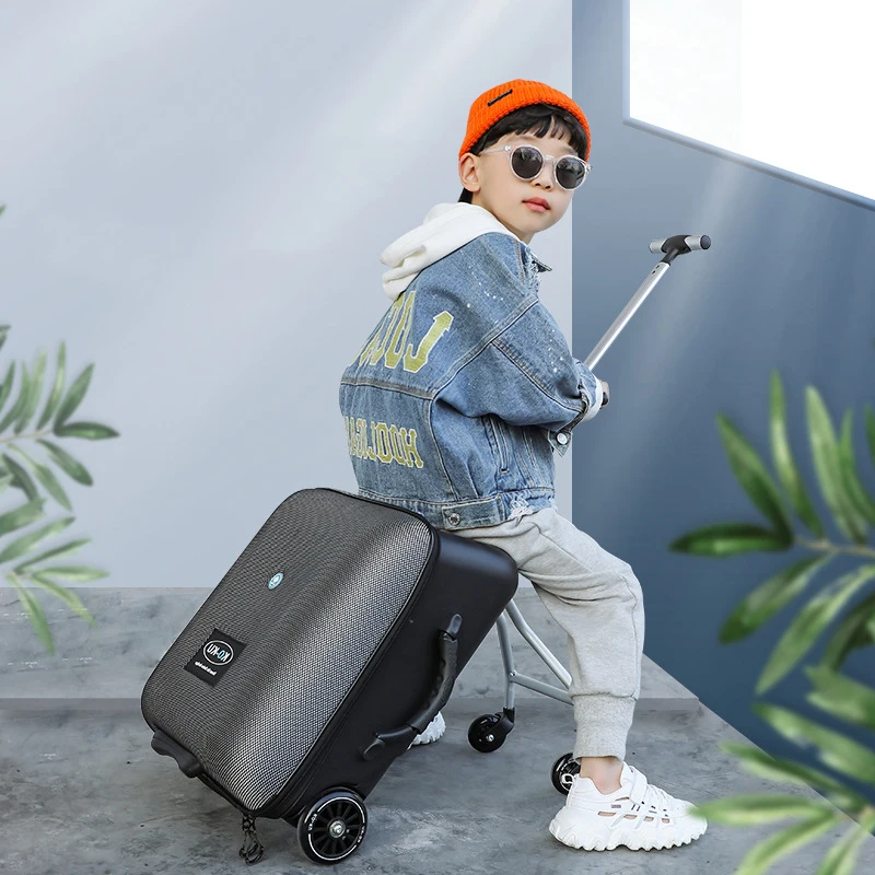 GraspDream kids scooter carry on luggage children baby sit ride on scooter for baby travel suitcase lazy bag new trolley case