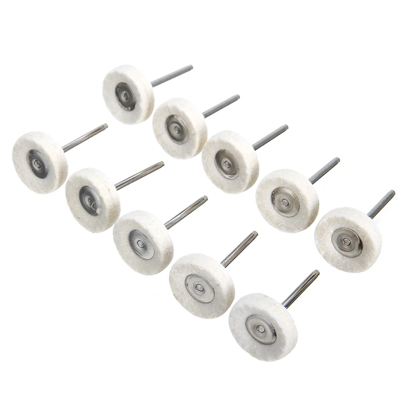 10pcs Rotary Wool Felt Polishing Buffing Wheel Pad Mini Drill Grinder