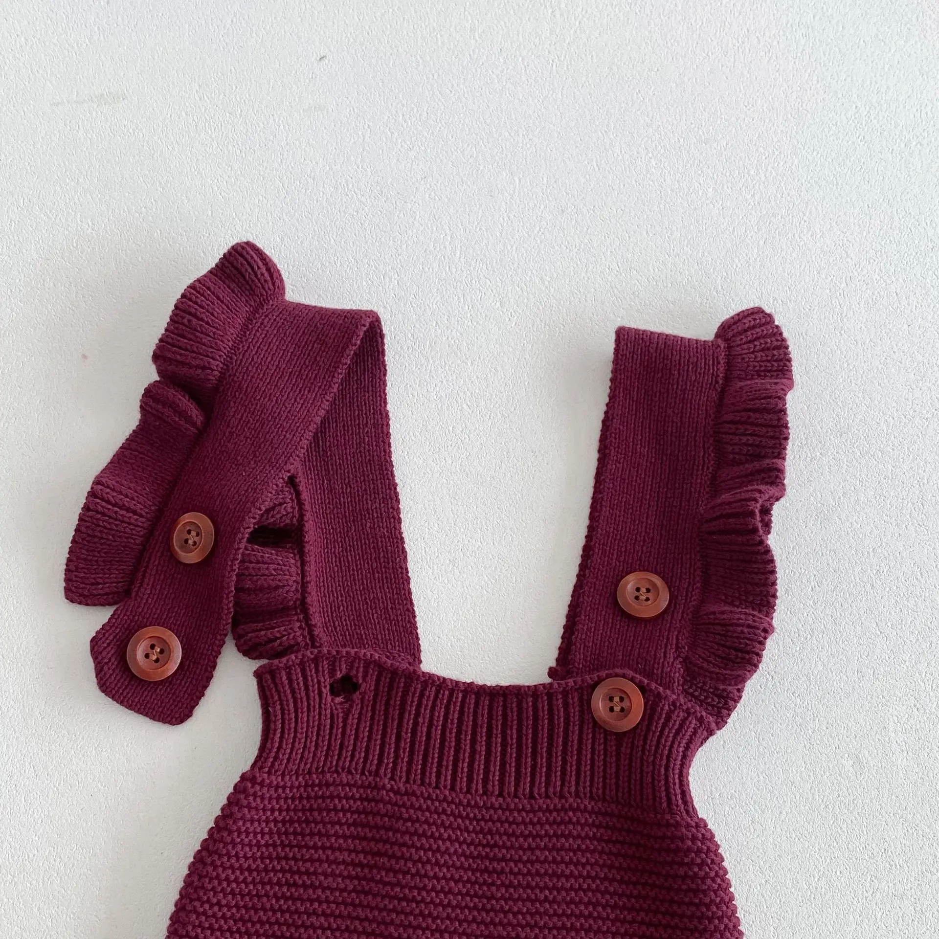 Autumn Newborn Infant Baby Girls Flounce Romper Sleeveless Sweet Knit Rompers Kids Onepiece Fashion Baby Clothing baby girls sweater
