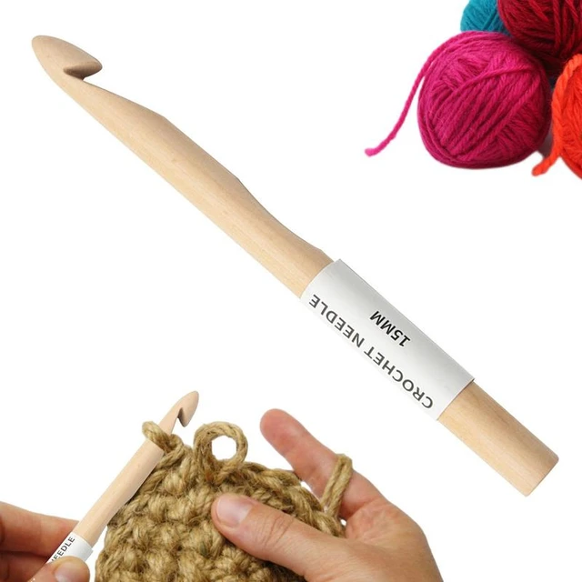 Giant Chunky 20 mm Handle Crochet Hook Bamboo Knitting Knit Needle Weave  Yarn Crafts Yarn Tool Knitting Needle - AliExpress